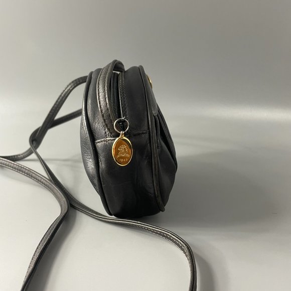 Authentic Vintage Mark Cross Oval Ash-Gray Leather Mini Crossbody Bag/Purse - Picture 7 of 15